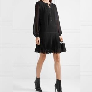 Tory Burch Black Sheer Long Sleeve Dress